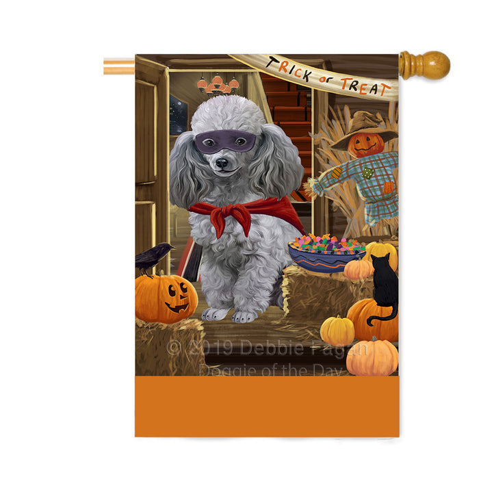 Personalized Enter at Own Risk Trick or Treat Halloween Poodle Dog Custom House Flag FLG-DOTD-A59735