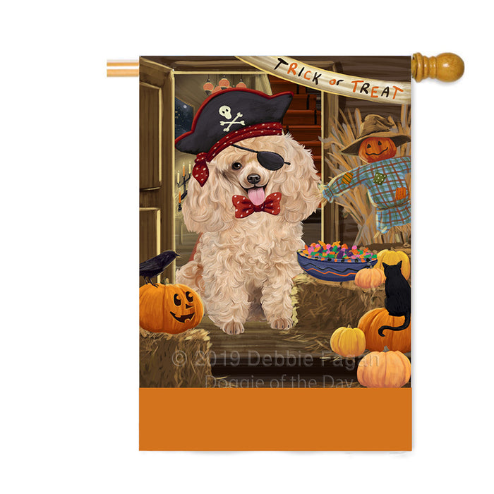 Personalized Enter at Own Risk Trick or Treat Halloween Poodle Dog Custom House Flag FLG-DOTD-A59736