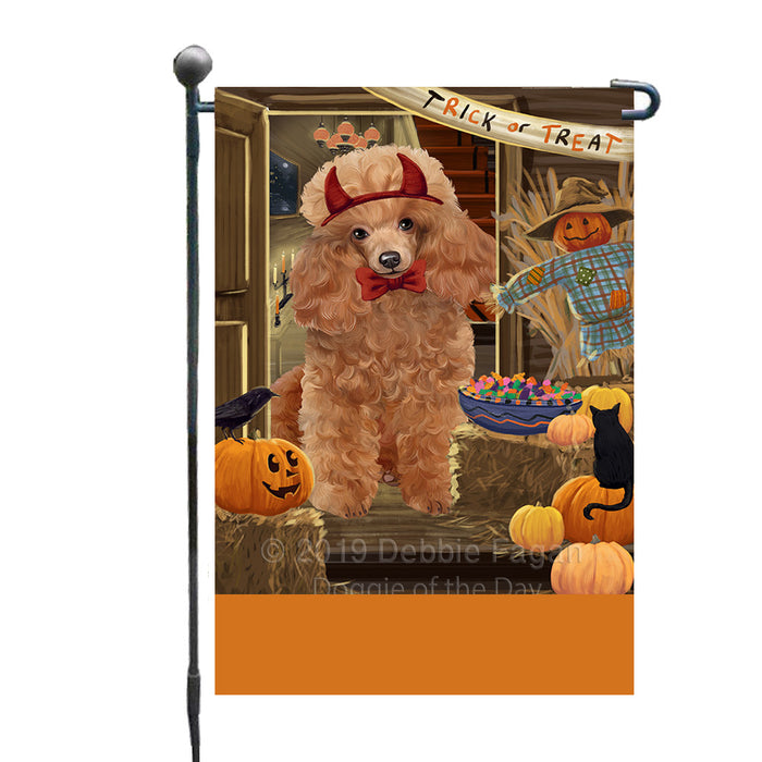 Personalized Enter at Own Risk Trick or Treat Halloween Poodle Dog Custom Garden Flags GFLG-DOTD-A59681