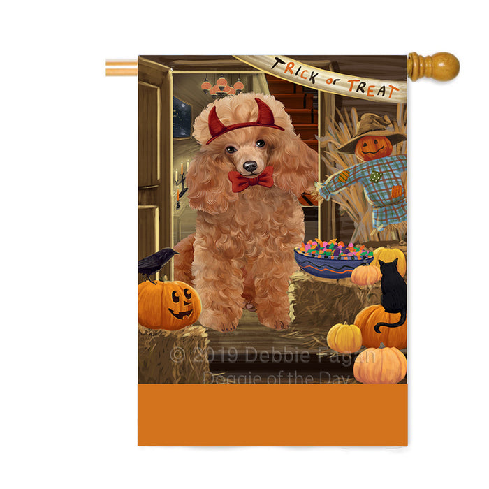 Personalized Enter at Own Risk Trick or Treat Halloween Poodle Dog Custom House Flag FLG-DOTD-A59737
