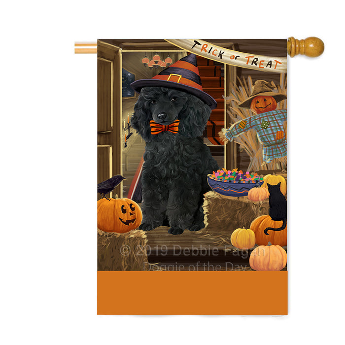 Personalized Enter at Own Risk Trick or Treat Halloween Poodle Dog Custom House Flag FLG-DOTD-A59738