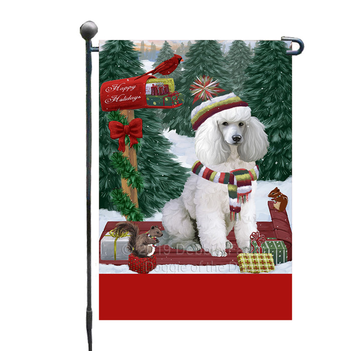 Personalized Merry Christmas Woodland Sled  Poodle Dog Custom Garden Flags GFLG-DOTD-A61655