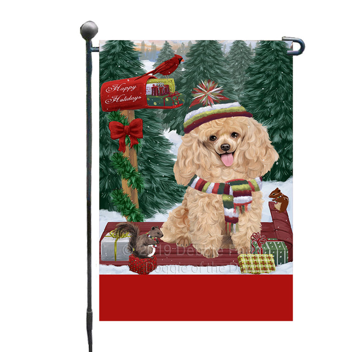 Personalized Merry Christmas Woodland Sled  Poodle Dog Custom Garden Flags GFLG-DOTD-A61656