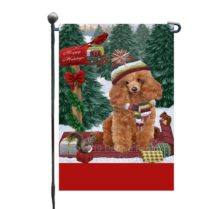 Personalized Merry Christmas Woodland Sled  Poodle Dog Custom Garden Flags GFLG-DOTD-A61657