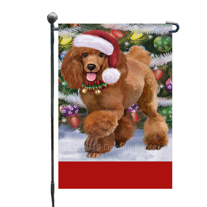 Personalized Trotting in the Snow Poodle Dog Custom Garden Flags GFLG-DOTD-A60773