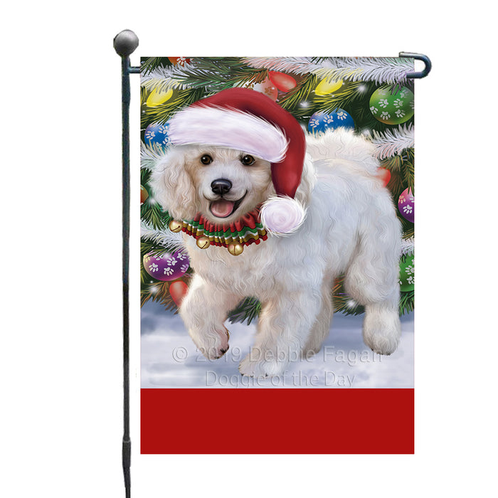 Personalized Trotting in the Snow Poodle Dog Custom Garden Flags GFLG-DOTD-A60776