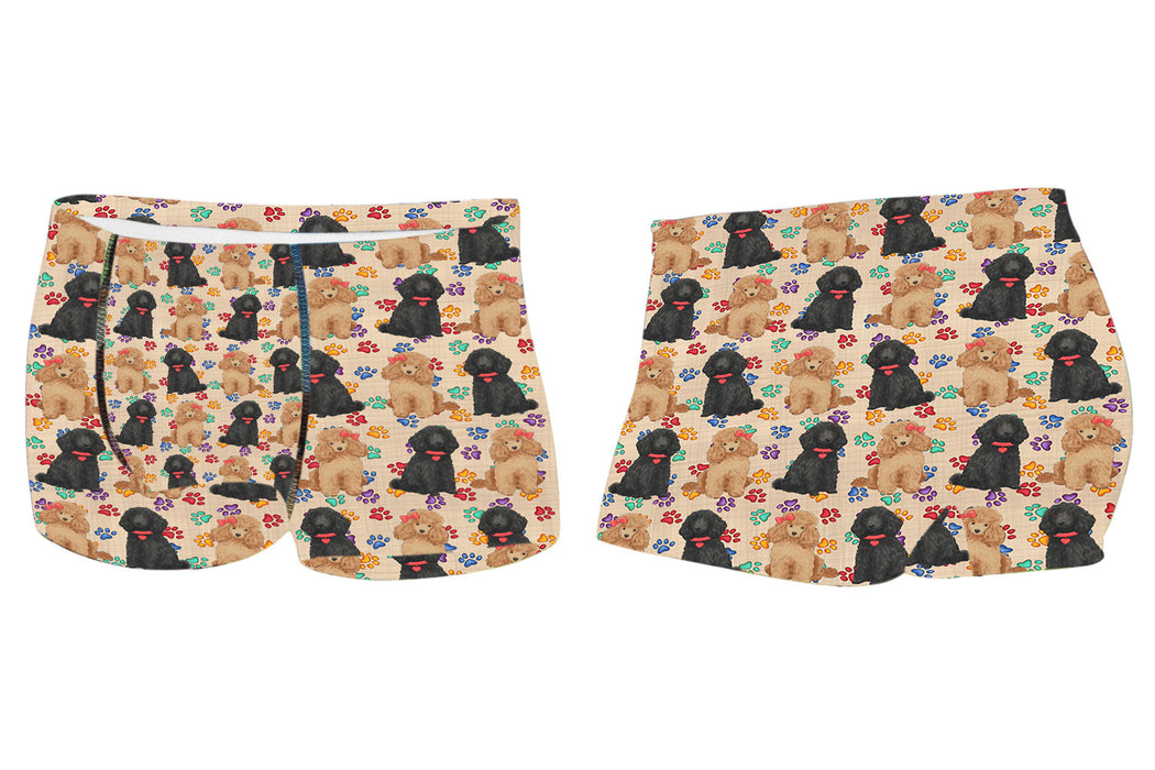 Rainbow Paw Print Poodle Dogs RedMen's All Over Print Boxer Briefs