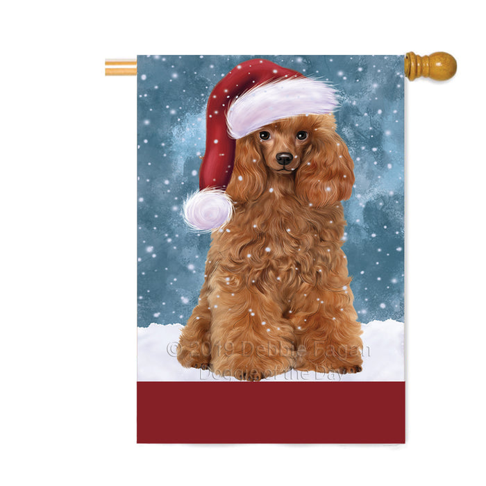 Personalized Let It Snow Happy Holidays Poodle Dog Custom House Flag FLG-DOTD-A62465