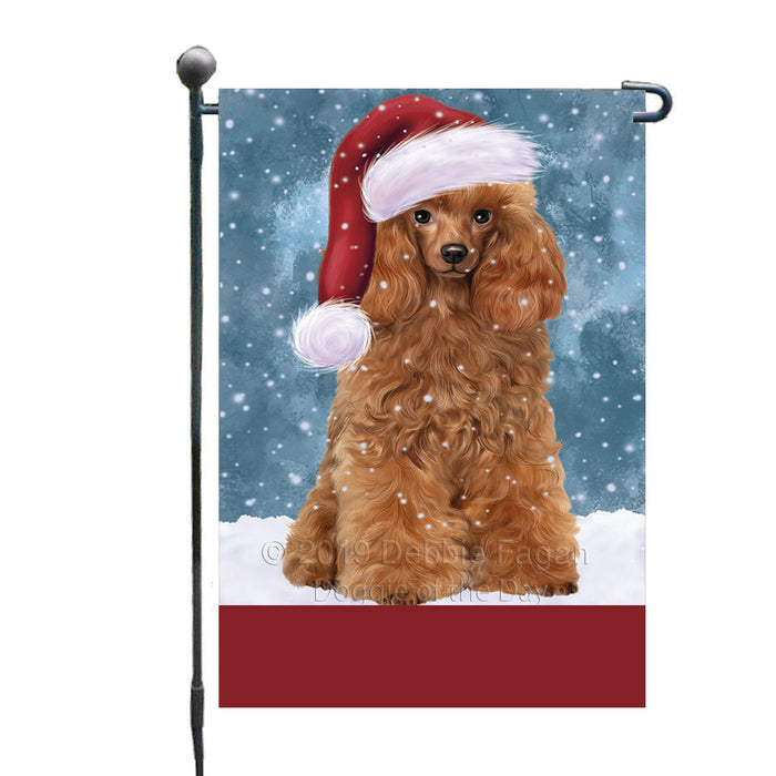 Personalized Let It Snow Happy Holidays Poodle Dog Custom Garden Flags GFLG-DOTD-A62409