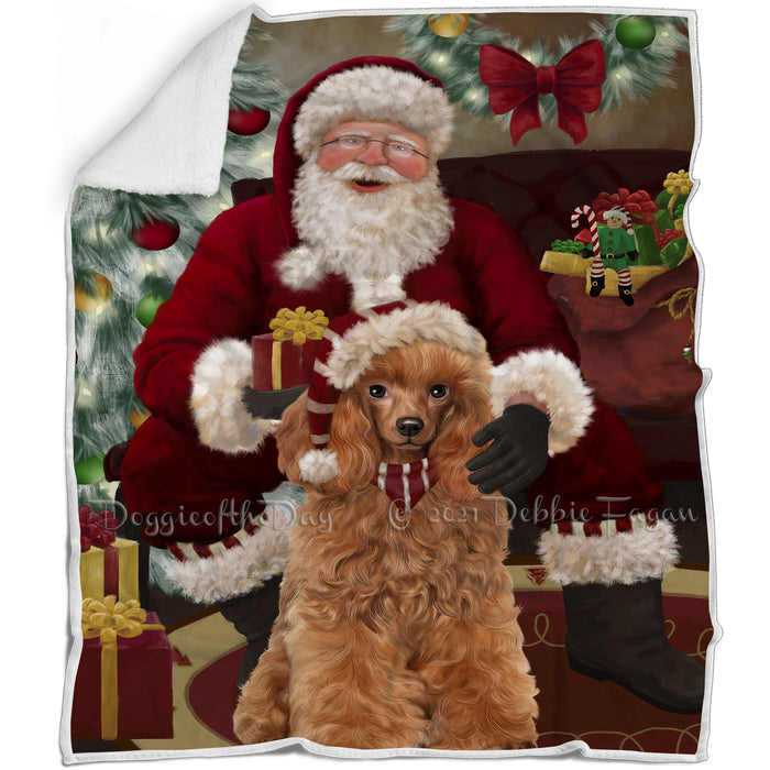 Santa's Christmas Surprise Poodle Dog Blanket BLNKT142358