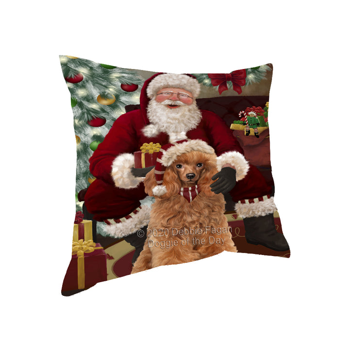 Santa's Christmas Surprise Poodle Dog Pillow PIL87300