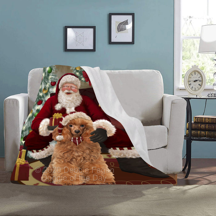 Santa's Christmas Surprise Poodle Dog Blanket BLNKT142358