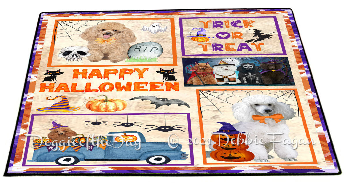 Happy Halloween Trick or Treat Poodle Dogs Indoor/Outdoor Welcome Floormat - Premium Quality Washable Anti-Slip Doormat Rug FLMS58171