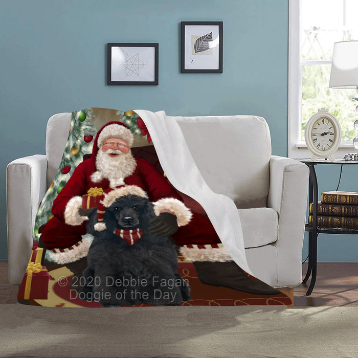 Santa's Christmas Surprise Poodle Dog Blanket BLNKT142363