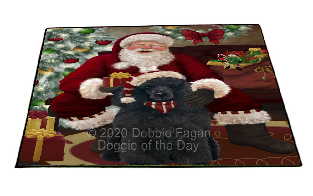 Santa's Christmas Surprise Poodle Dog Indoor/Outdoor Welcome Floormat - Premium Quality Washable Anti-Slip Doormat Rug FLMS57538