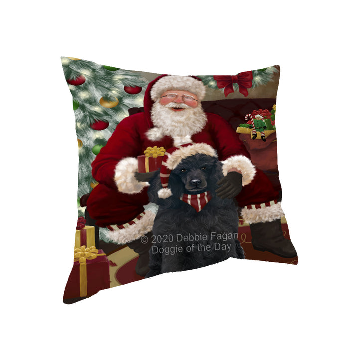 Santa's Christmas Surprise Poodle Dog Pillow PIL87304