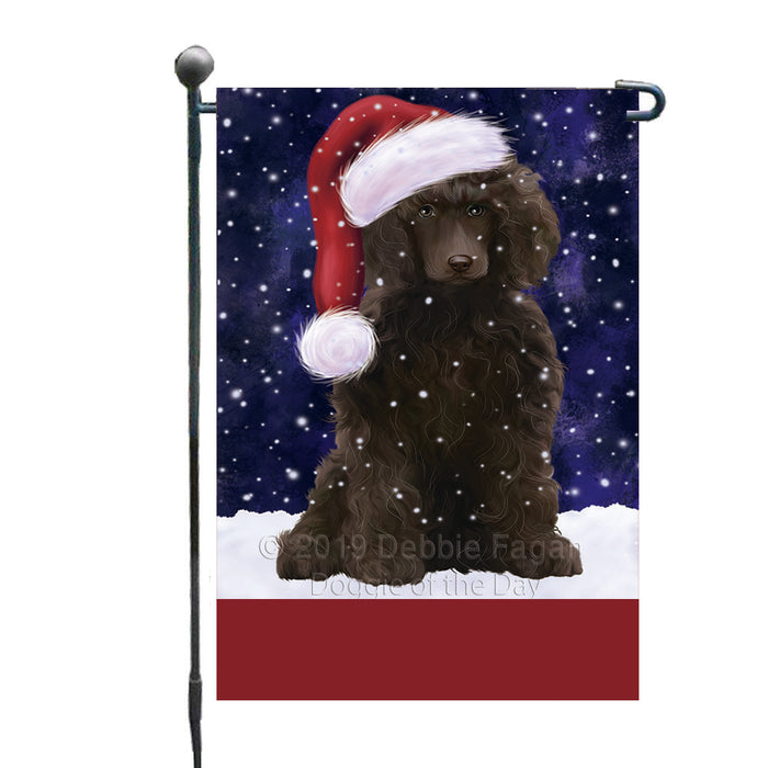 Personalized Let It Snow Happy Holidays Poodle Dog Custom Garden Flags GFLG-DOTD-A62410