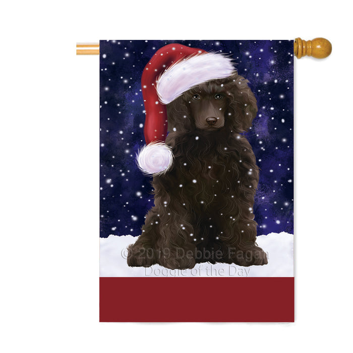 Personalized Let It Snow Happy Holidays Poodle Dog Custom House Flag FLG-DOTD-A62466