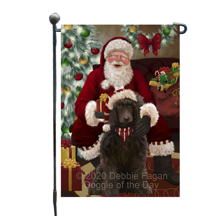 Santa's Christmas Surprise Poodle Dog Garden Flag GFLG66772