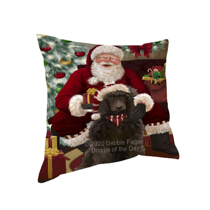 Santa's Christmas Surprise Poodle Dog Pillow PIL87308