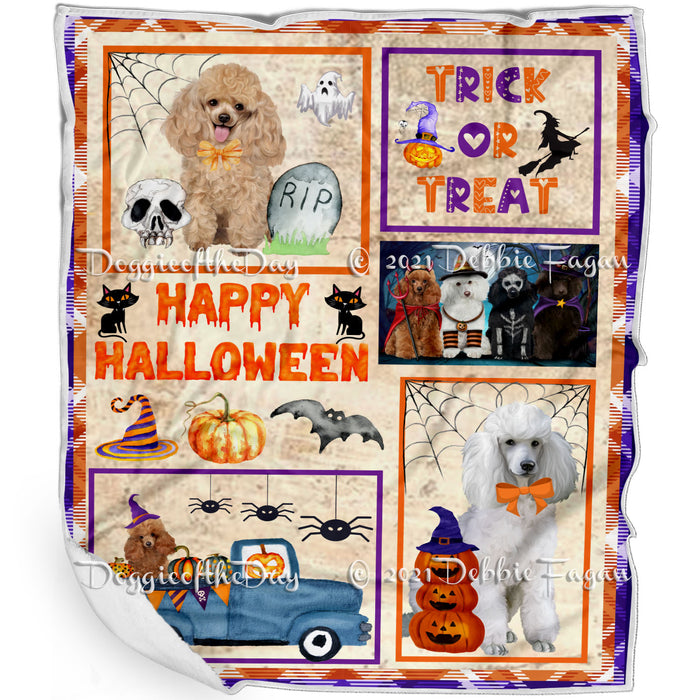 Happy Halloween Trick or Treat Poodle Dogs Blanket BLNKT143773