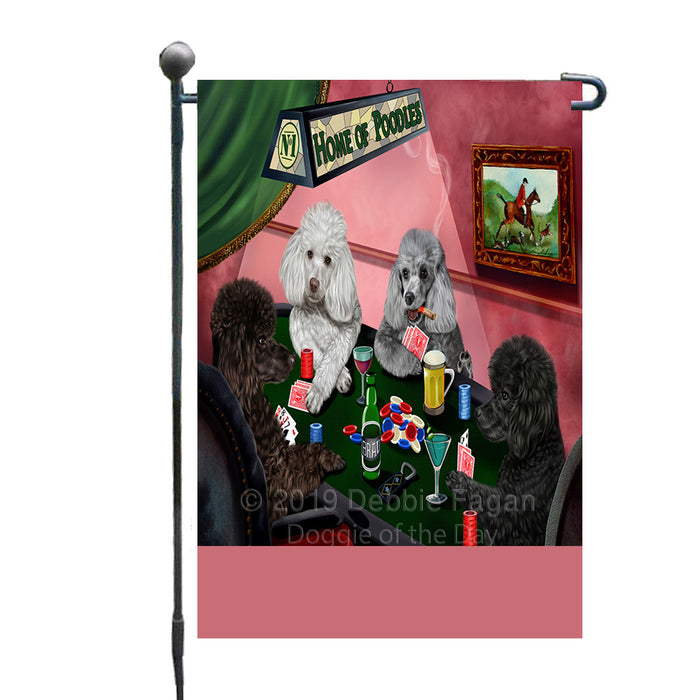 Personalized Home of Poodle Dogs Four Dogs Playing Poker Custom Garden Flags GFLG-DOTD-A60286