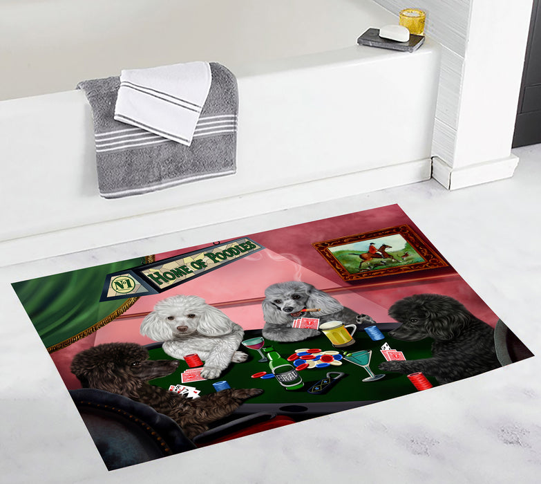 Home of  Poodle Dogs Playing Poker Bath Mat