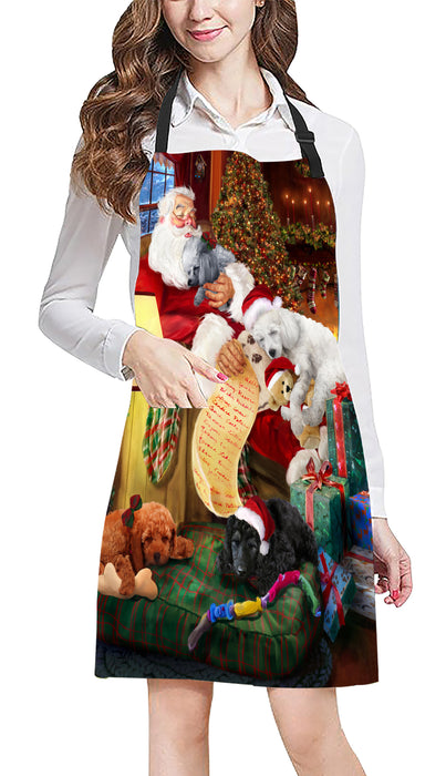 Santa Sleeping with Poodle Dogs Apron