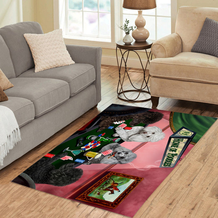 Home of  Poodle Dogs Playing Poker Area Rug