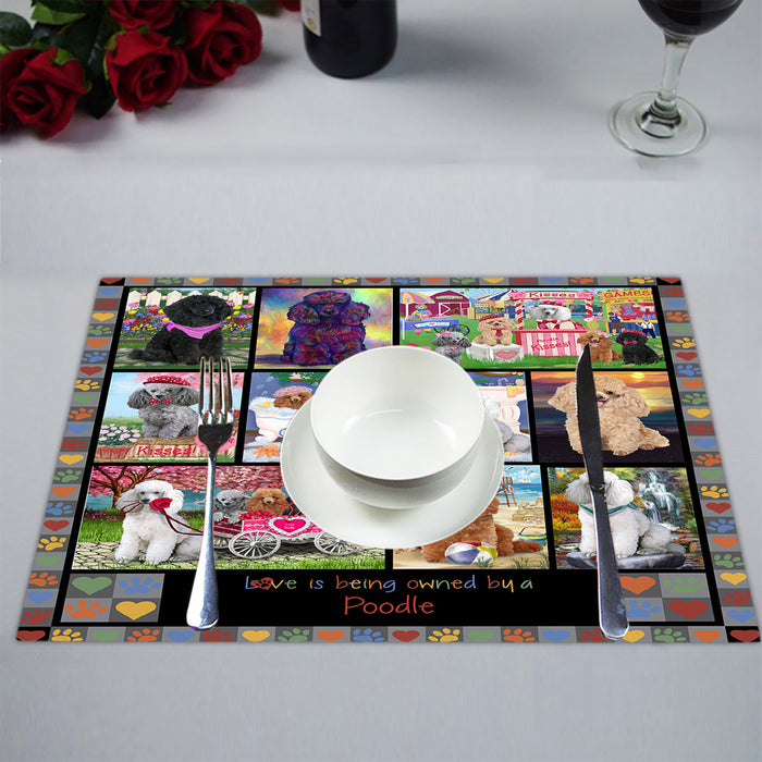 Love is Being Owned Poodle Dog Grey Placemat