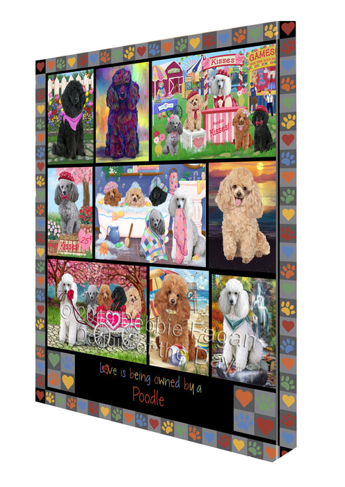 Love is Being Owned Poodle Dog Grey Canvas Print Wall Art Décor CVS138347