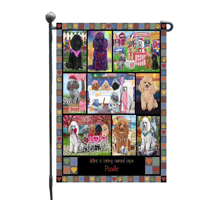 Love is Being Owned Poodle Dog Grey Garden Flag GFLG65462