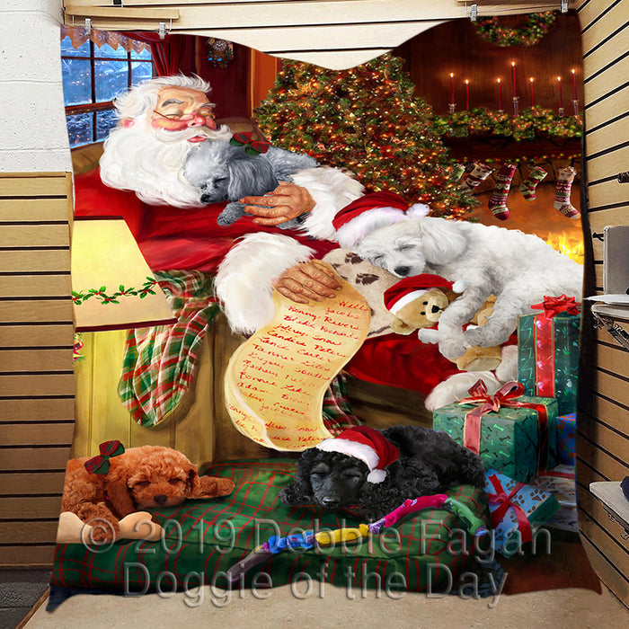 Santa Sleeping with Poodle Dogs Quilt