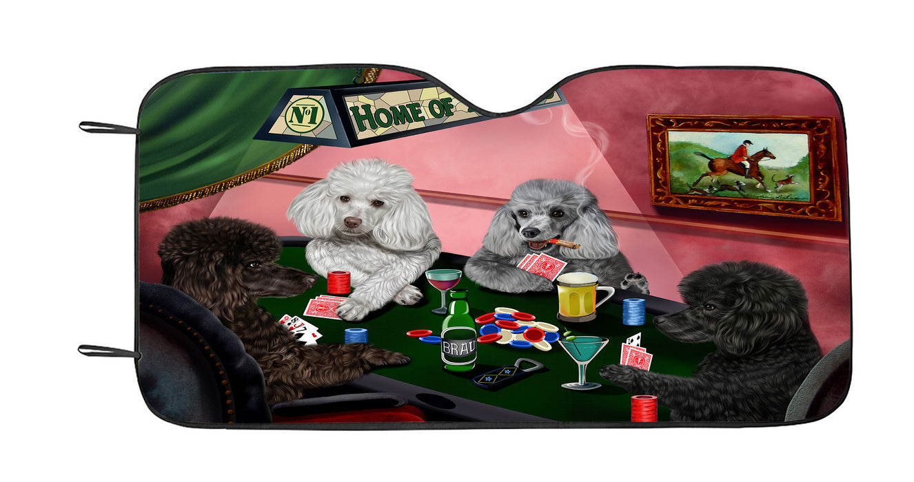 Home of  Poodle Dogs Playing Poker Car Sun Shade