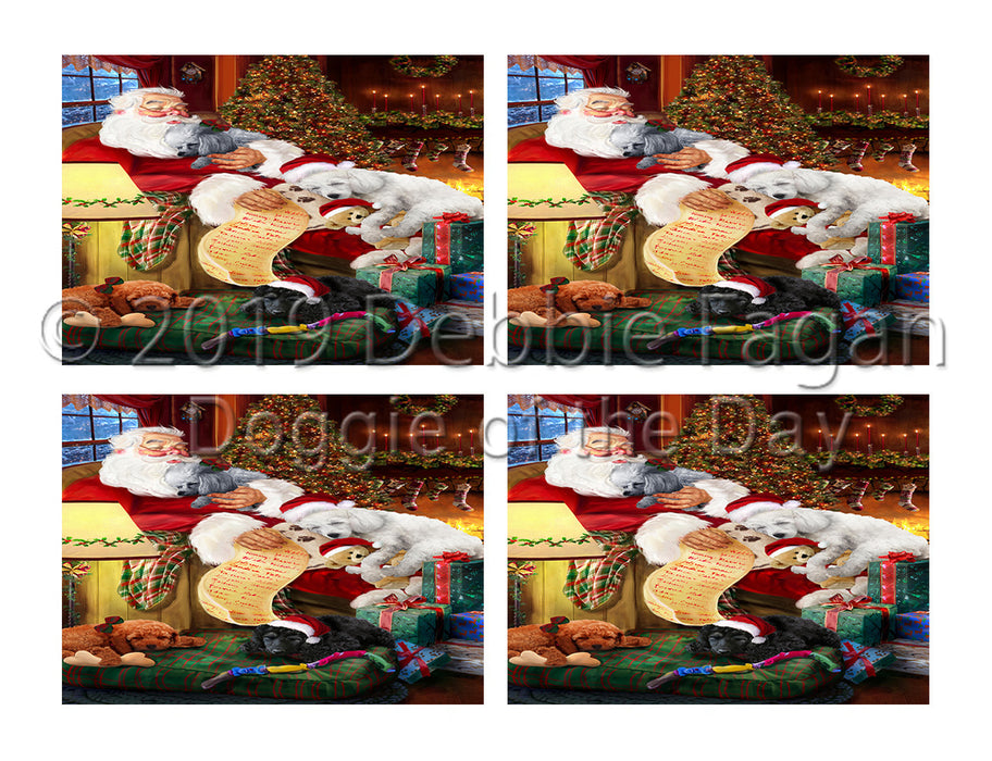 Santa Sleeping with Poodle Dogs Placemat