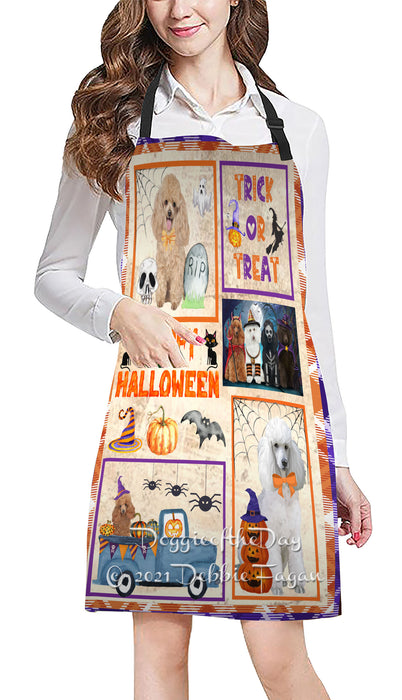 Happy Halloween Trick or Treat Poodle Dogs Cooking Kitchen Adjustable Apron Apron49345