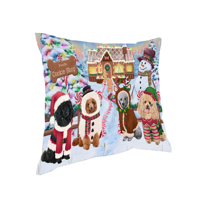 Holiday Gingerbread Cookie Shop Poodles Dog Pillow PIL80336
