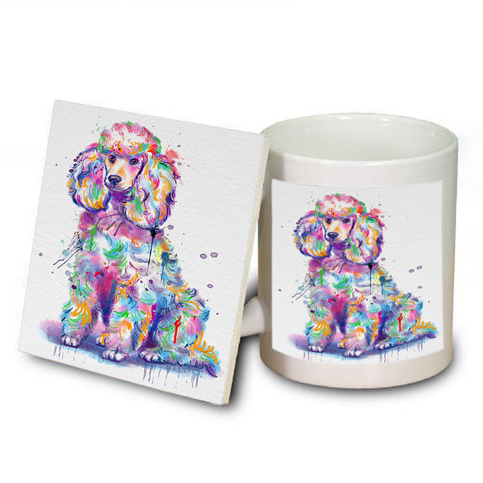 Watercolor Poodle Dog Mug and Coaster Set MUC57087