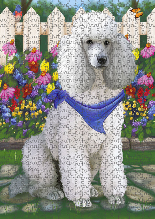 Spring Floral Poodle Dog Puzzle with Photo Tin PUZL54495