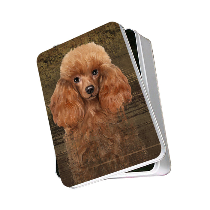 Rustic Poodle Dog Photo Storage Tin PITN50588