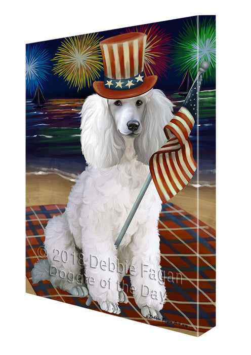4th of July Independence Day Firework Poodle Dog Canvas Wall Art CVS56352