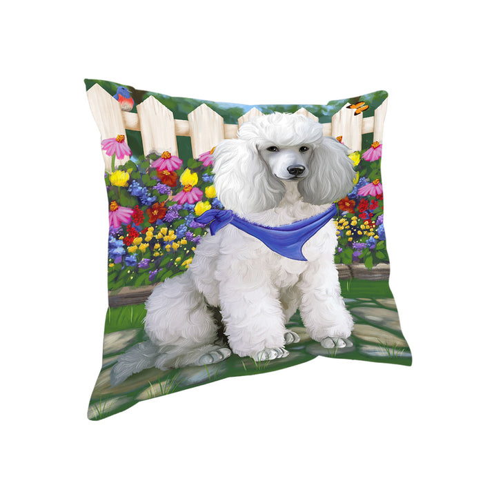 Spring Floral Poodle Dog Pillow PIL56908