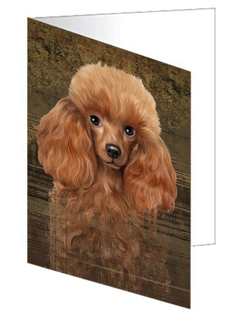 Rustic Poodle Dog Handmade Artwork Assorted Pets Greeting Cards and Note Cards with Envelopes for All Occasions and Holiday Seasons GCD55811