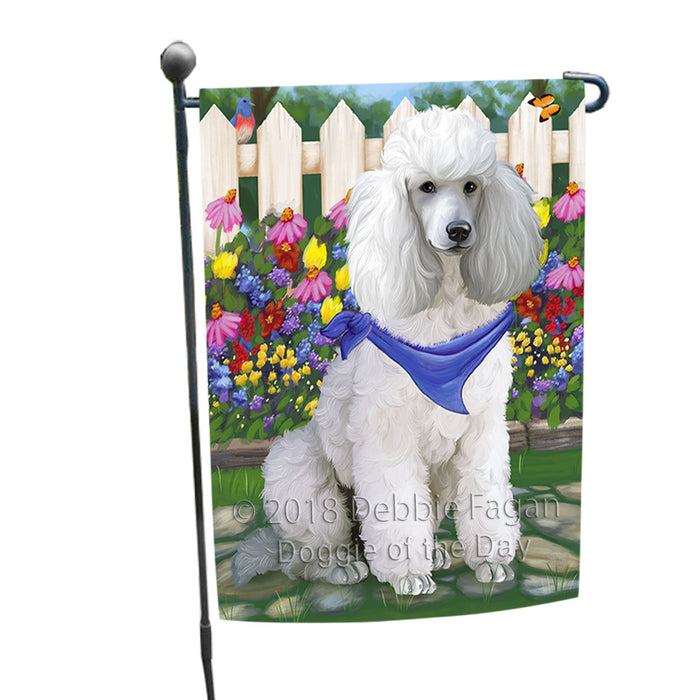 Spring Floral Poodle Dog Garden Flag GFLG50092