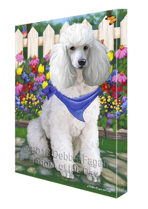 Spring Floral Poodle Dog Canvas Wall Art CVS68119