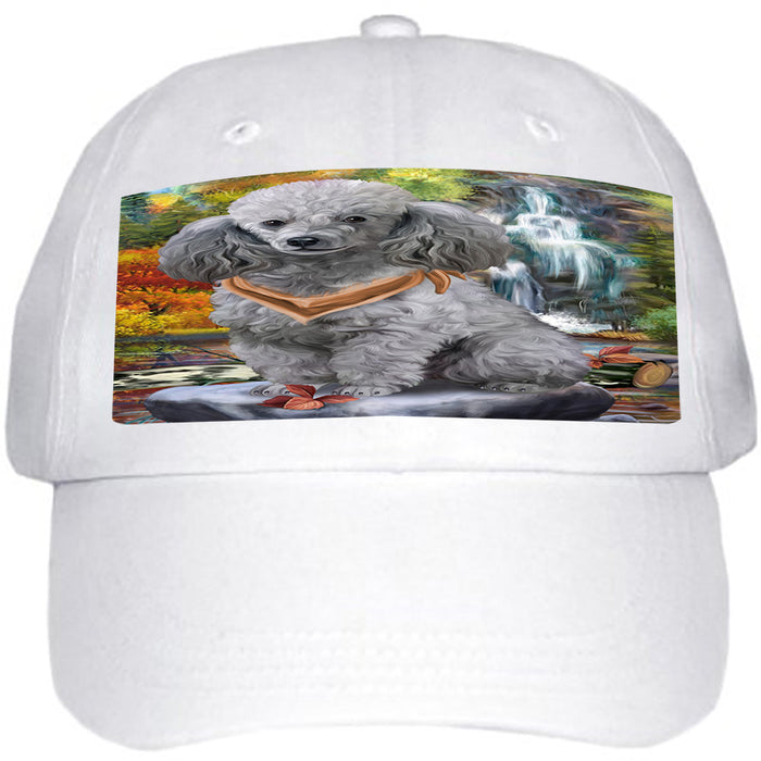 Scenic Waterfall Poodles Dog Ball Hat Cap HAT52266