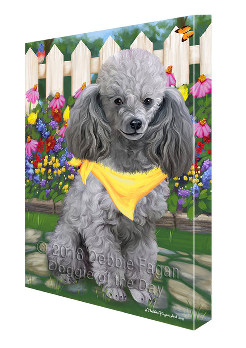 Spring Floral Poodle Dog Canvas Wall Art CVS68128