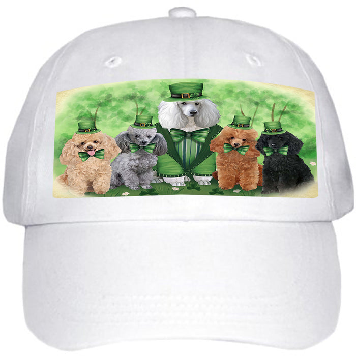 St. Patricks Day Irish Family Portrait Poodles Dog Ball Hat Cap HAT51795