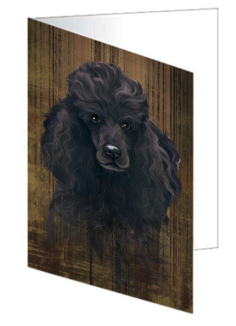 Rustic Poodle Dog Handmade Artwork Assorted Pets Greeting Cards and Note Cards with Envelopes for All Occasions and Holiday Seasons GCD55814