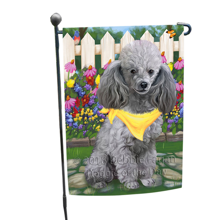 Spring Floral Poodle Dog Garden Flag GFLG50093